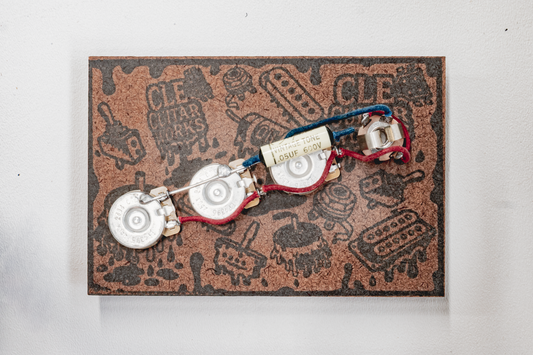 J-Bass Wiring Harness- Vintage Yellow - handcrafted prewired guitar electronics by CLE Guitar Works