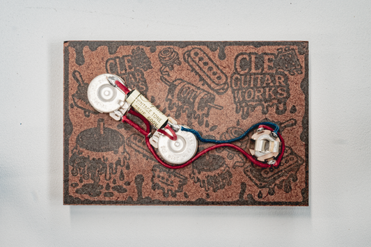 P-Bass Wiring Harness- Vintage Yellow - handcrafted prewired guitar electronics by CLE Guitar Works