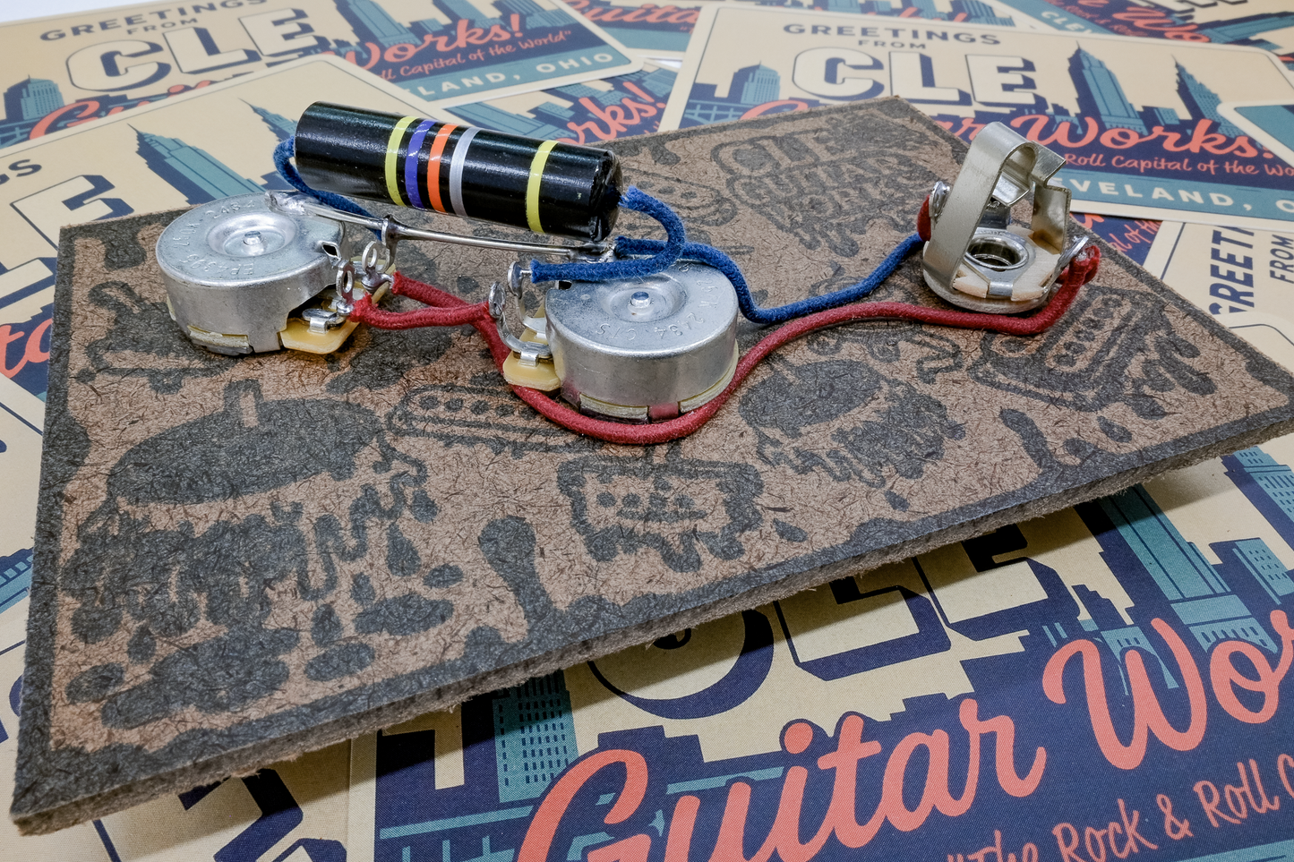P-Bass Wiring Harness- Bumblebee - handcrafted prewired guitar electronics by CLE Guitar Works