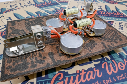 SG Wiring Harness- Vintage Yellow - handcrafted prewired guitar electronics by CLE Guitar Works