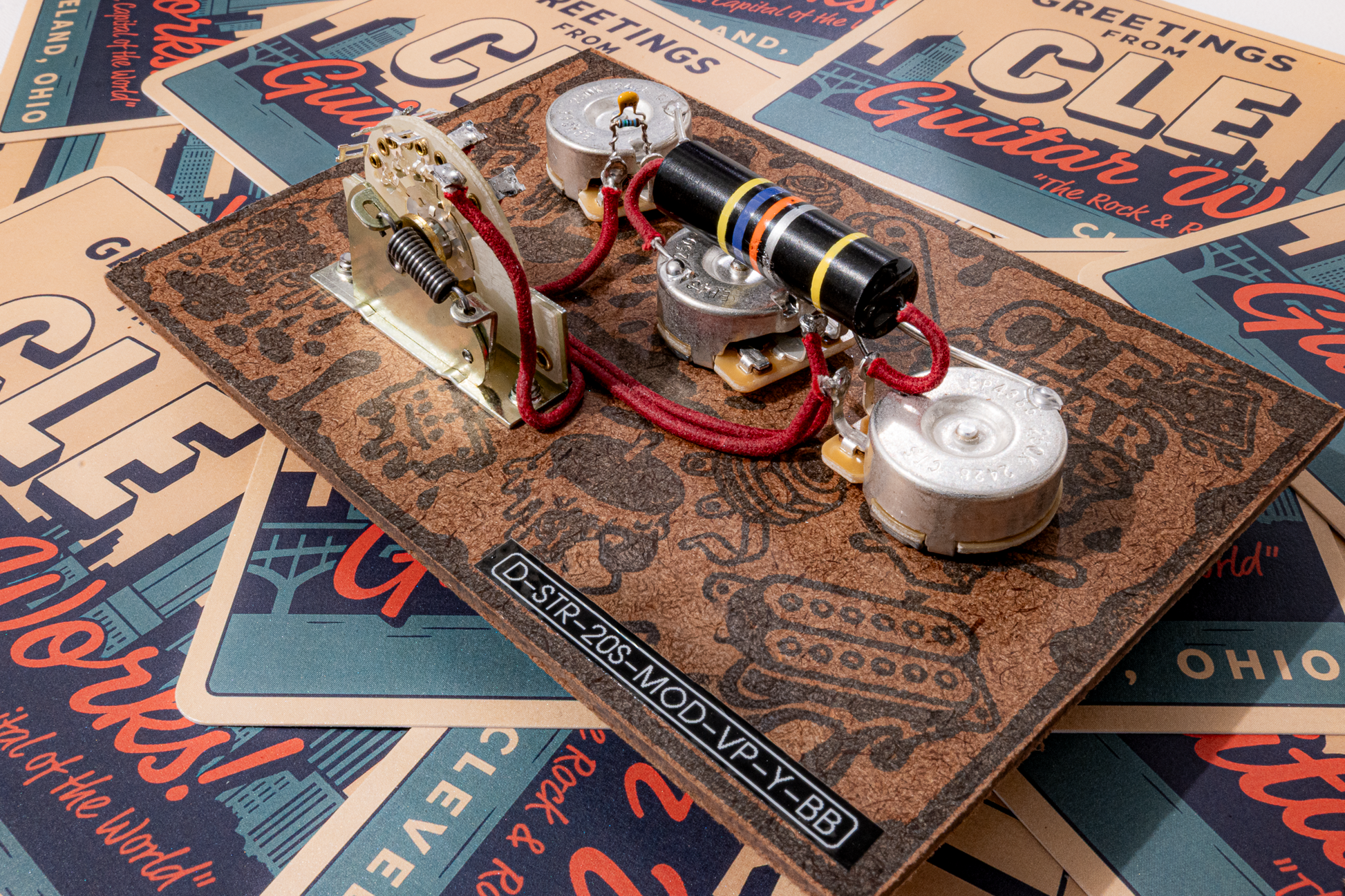 Strat Wiring Harness- Bumblebee - handcrafted prewired guitar electronics by CLE Guitar Works