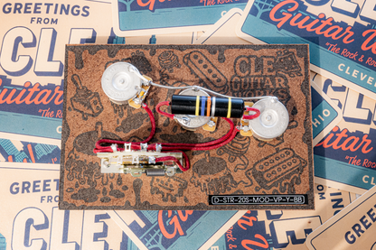 Strat Wiring Harness- Bumblebee - handcrafted prewired guitar electronics by CLE Guitar Works