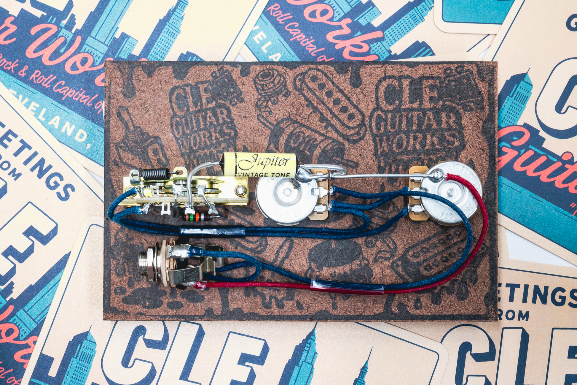 Nocaster" Blend Wiring Harness- Vintage Yellow - handcrafted prewired guitar electronics by CLE Guitar Works