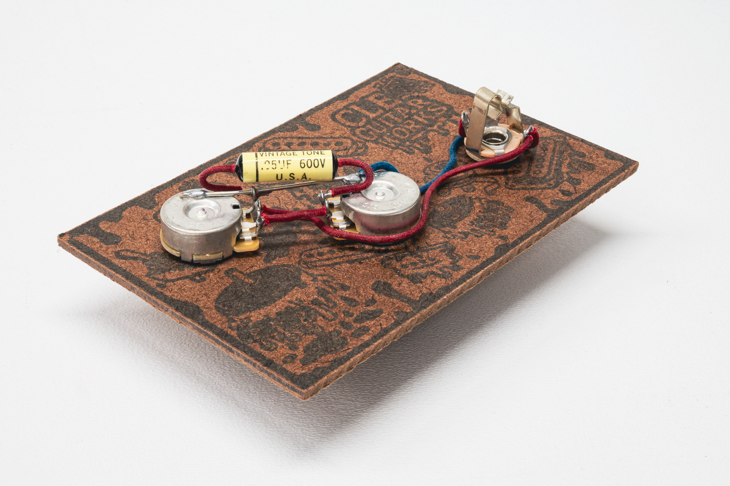 P-Bass Wiring Harness- Vintage Yellow - handcrafted prewired guitar electronics by CLE Guitar Works
