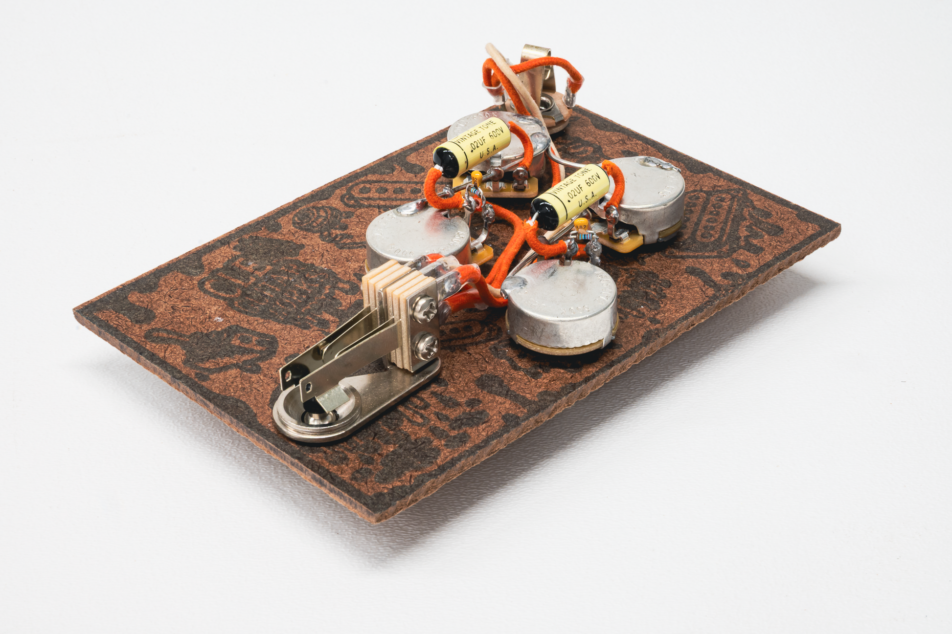 SG Wiring Harness- Vintage Yellow - handcrafted prewired guitar electronics by CLE Guitar Works