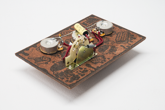 Strat Wiring Harness- Vintage Yellow - handcrafted prewired guitar electronics by CLE Guitar Works