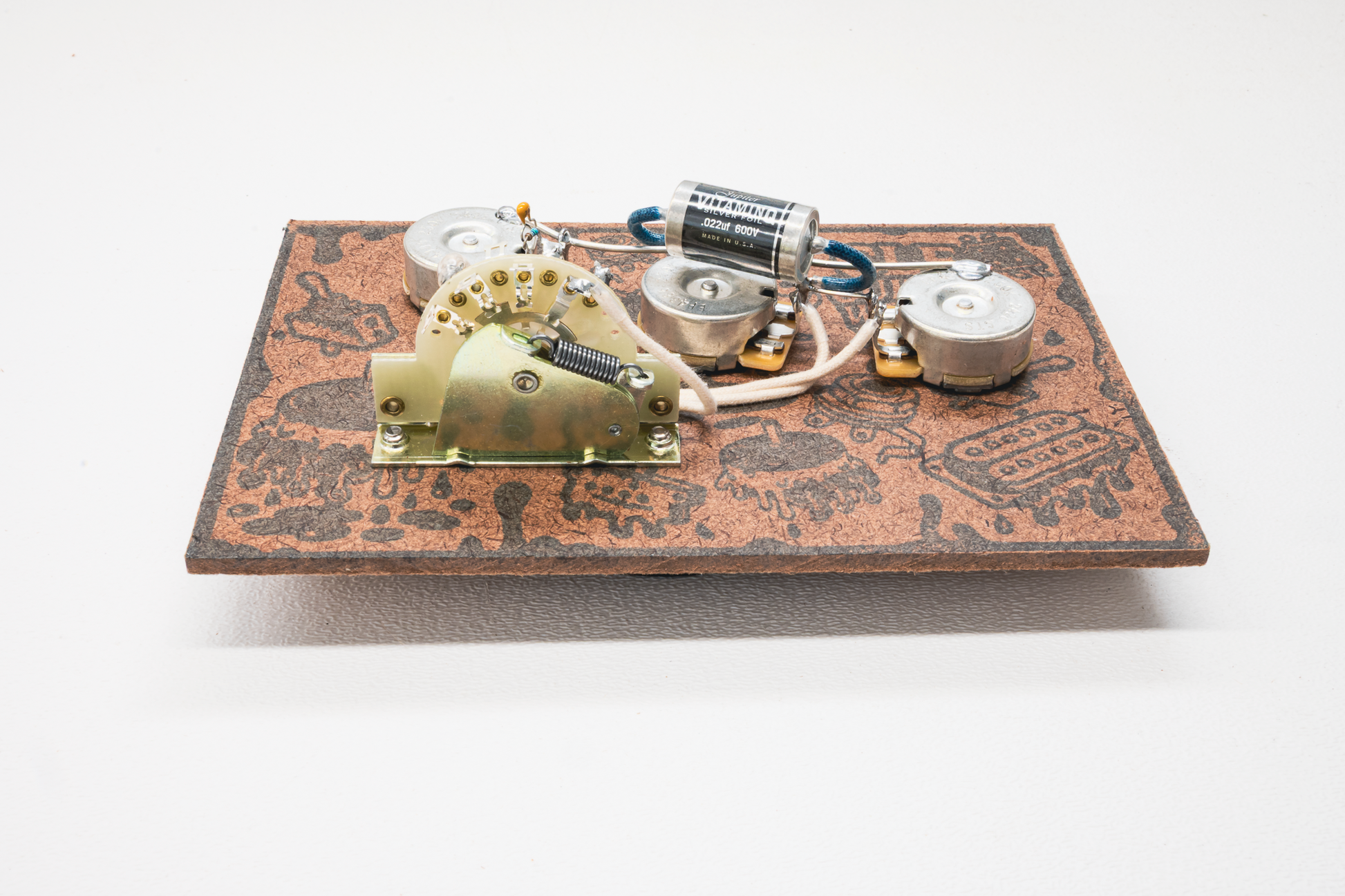 Strat Wiring Harness- VitaminQ SILVER FOIL - handcrafted Premium prewired guitar electronics by CLE Guitar Works