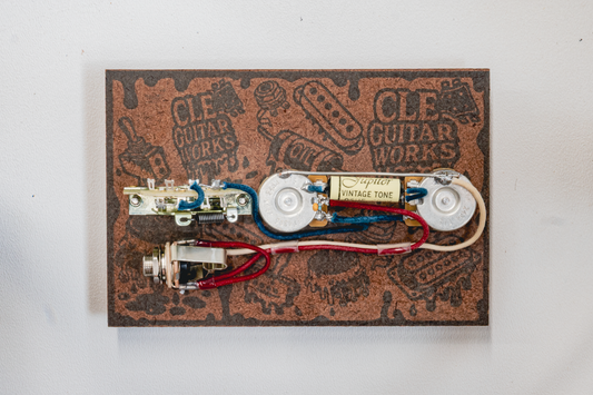 Telecaster Wiring Harness- Vintage Yellow - handcrafted prewired guitar electronics by CLE Guitar Works